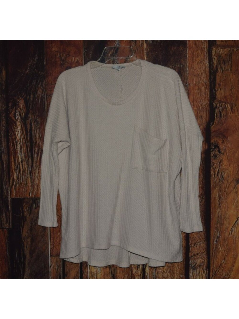Urban Daizy Women's Sz L Oversized Waffle Knit Pullover Shirt Top Tunic